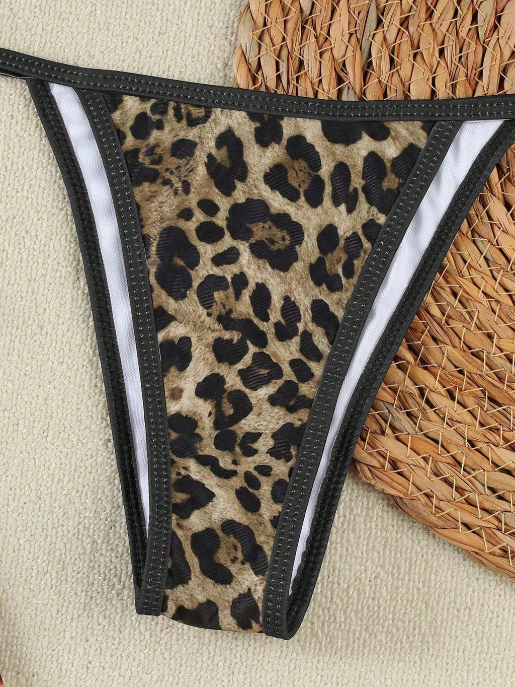 Women's New Sexy Zebra Print Bikini Set With Coverup And Flare Pants,