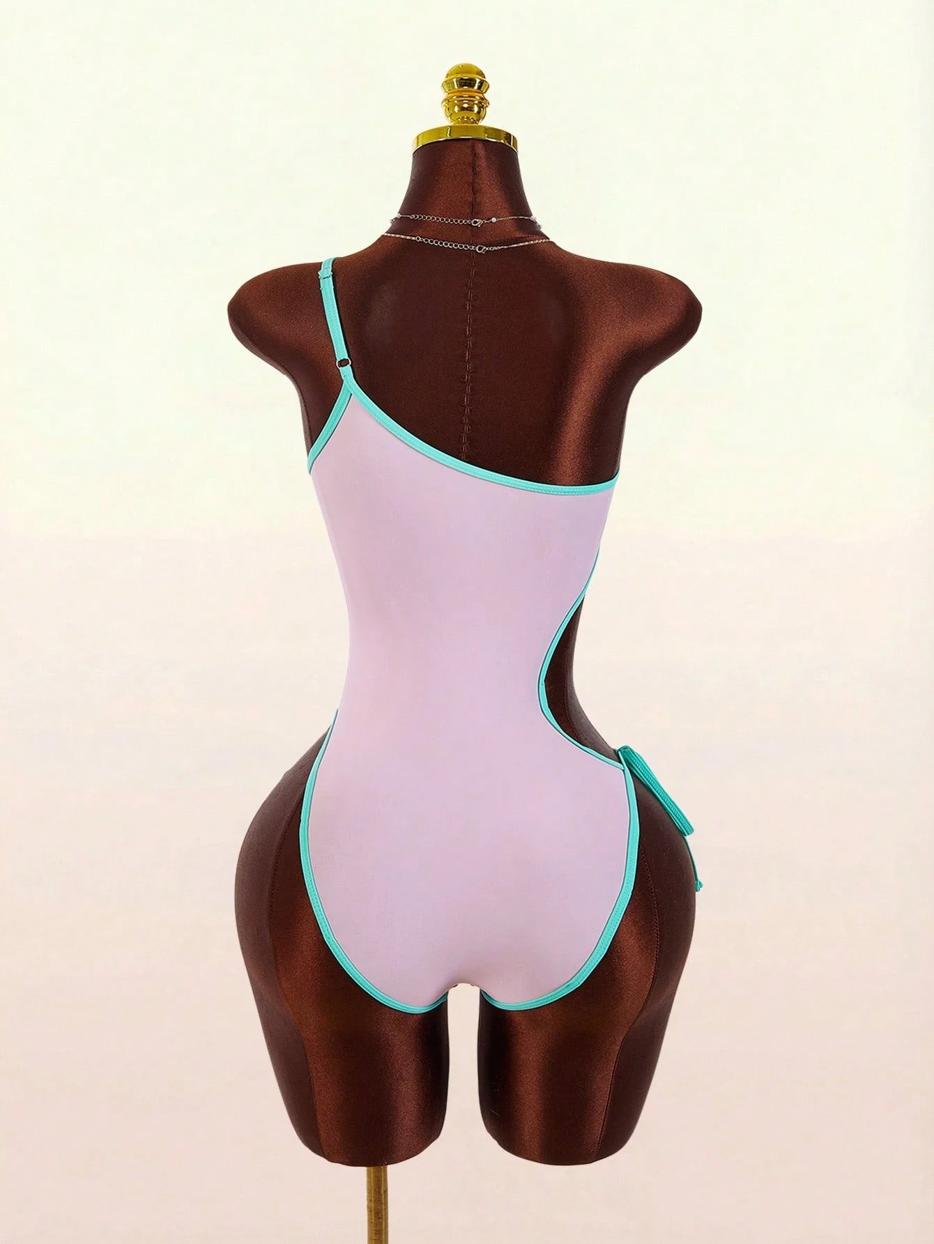 Amplova Women's One-Piece Backless Swimsuit With Cutout Waist,Olive Green,Summer,Cute,Beach,Contrast Color, & - image 12