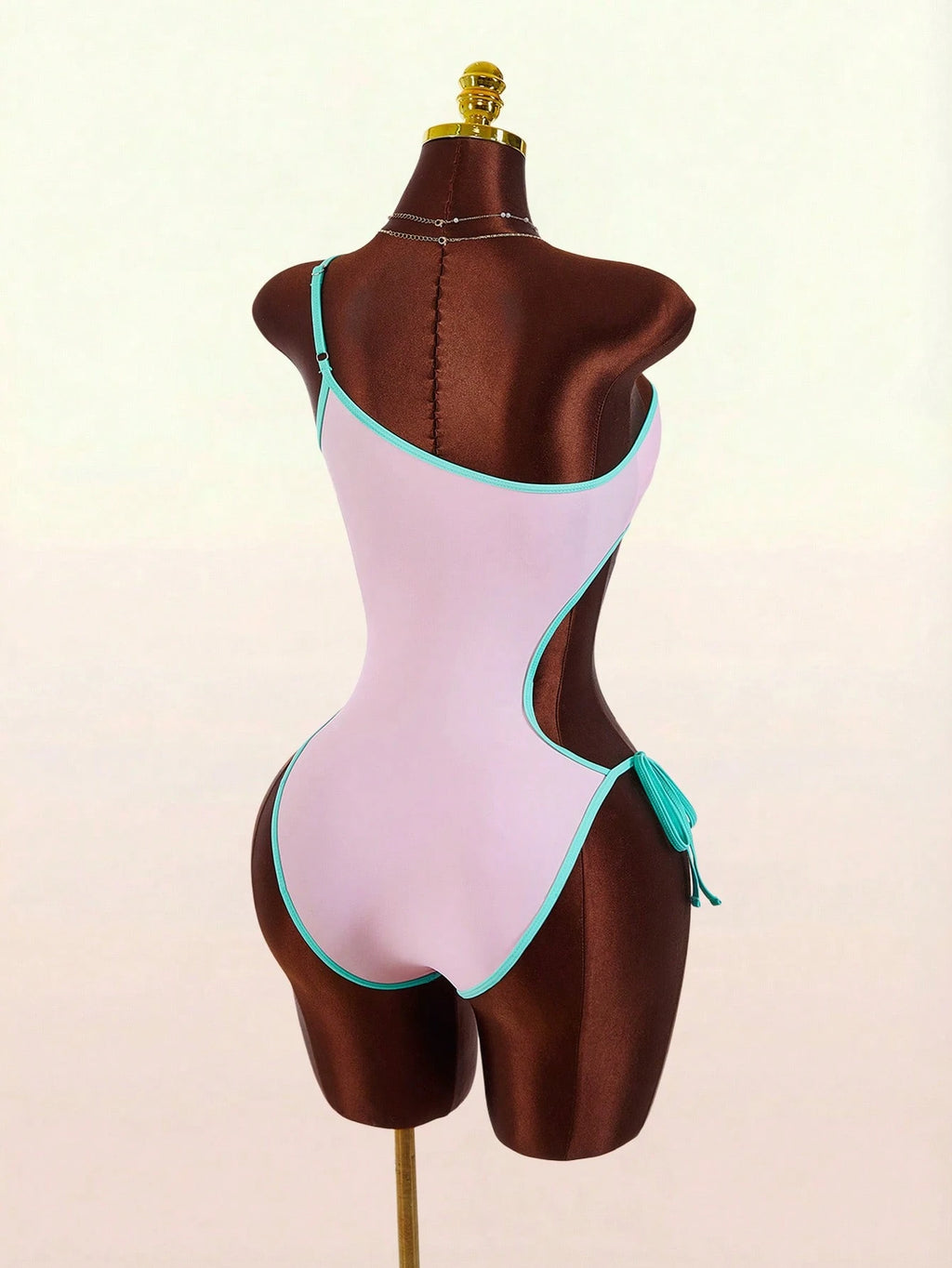Amplova Women's One-Piece Backless Swimsuit With Cutout Waist,Olive Green,Summer,Cute,Beach,Contrast Color, & - image 17
