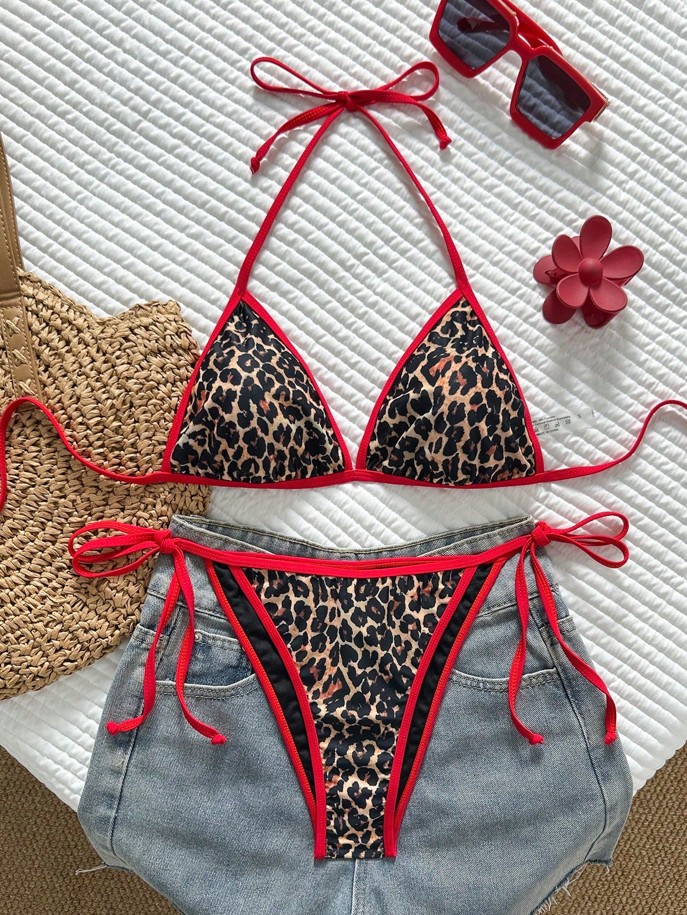 Swim Mod Women's 2-Piece Split Bikini Set, Cute Multicolor Sexy