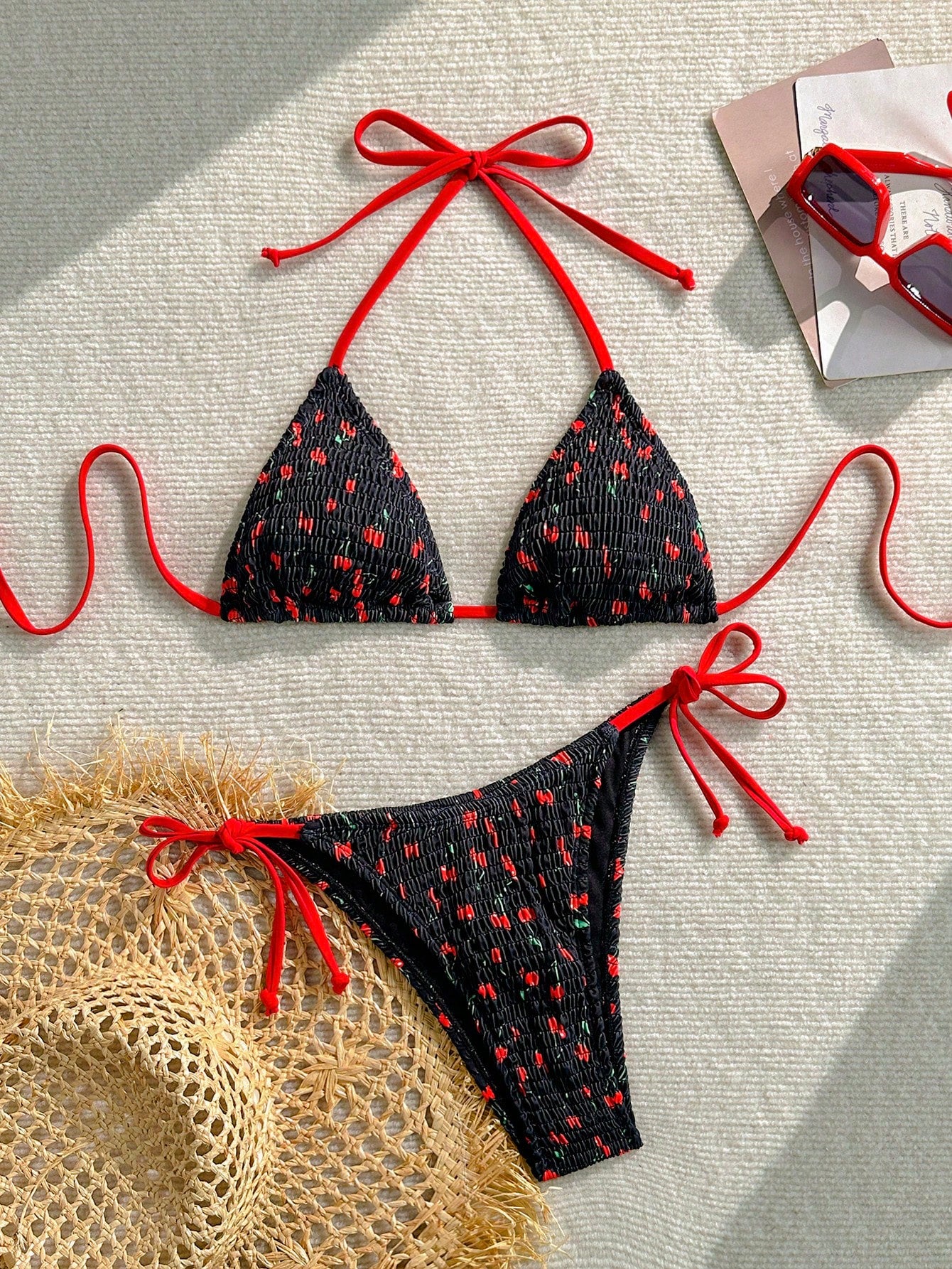 Swim Vcay 2pcs Women's Summer Beach Holiday Ruffled Leopard Print