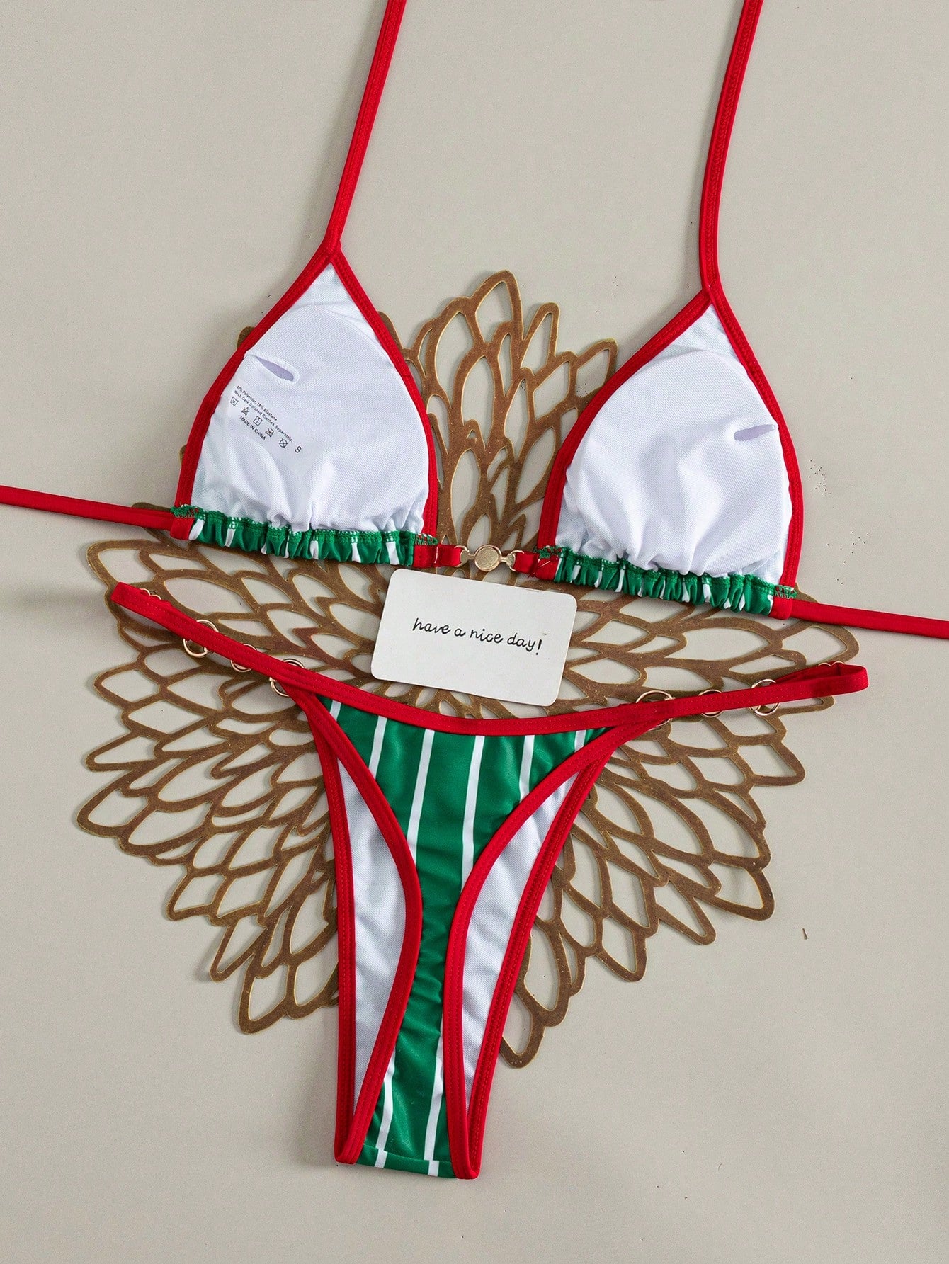 Swim Vcay Summer New Sexy Halter Tie Bikini Set For Women, Small Bust Flattering Slimming Design, Mexico - image 2