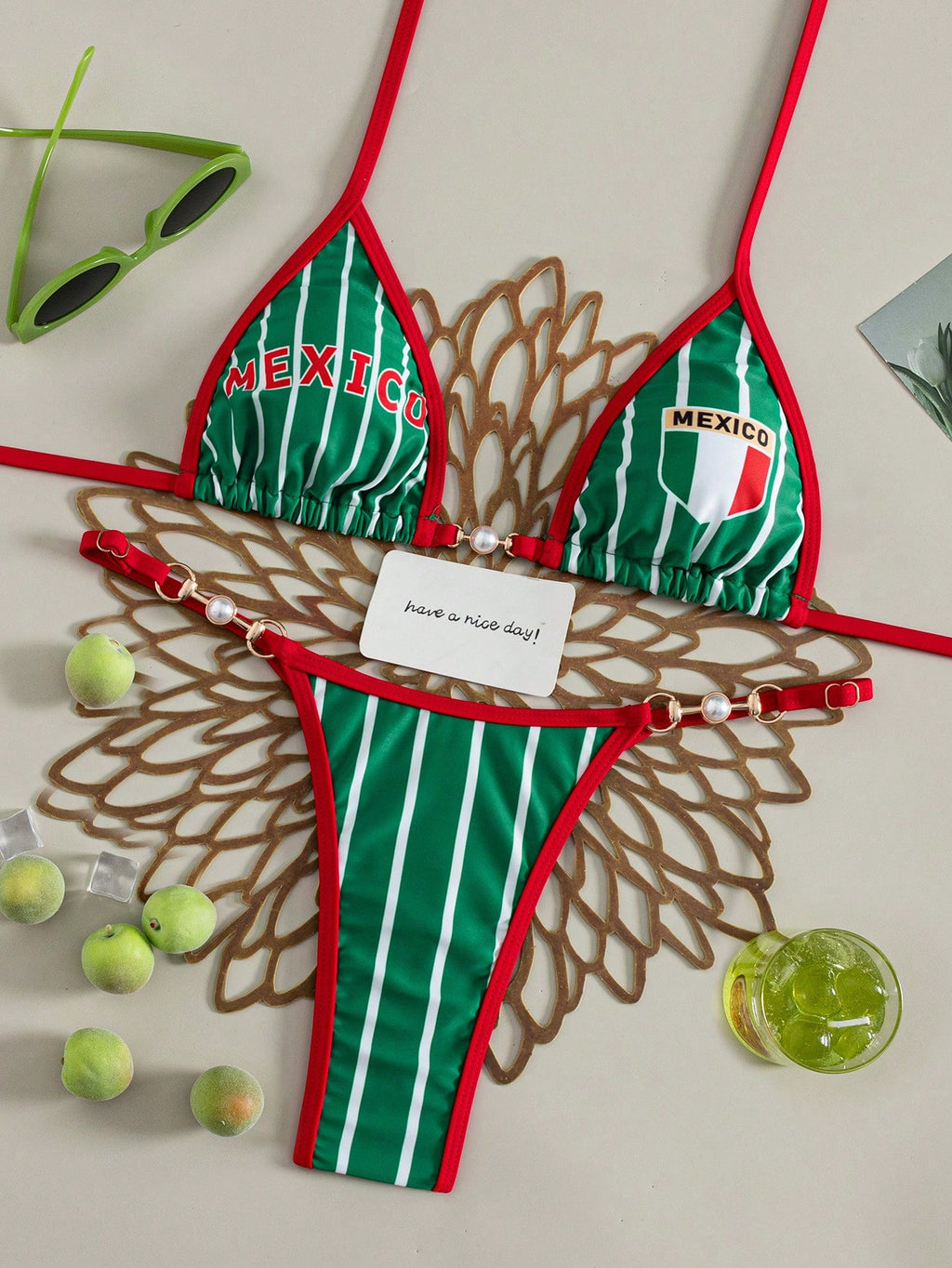 Swim Vcay Summer New Sexy Halter Tie Bikini Set For Women, Small Bust Flattering Slimming Design, Mexico - image 3