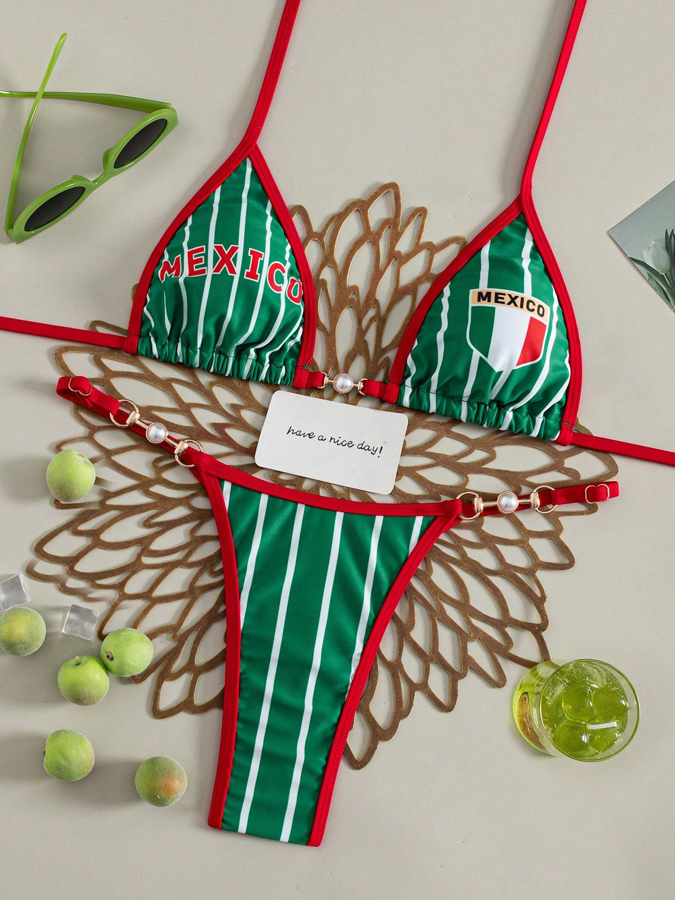 Swim Vcay Summer New Sexy Halter Tie Bikini Set For Women, Small Bust Flattering Slimming Design, Mexico - image 3