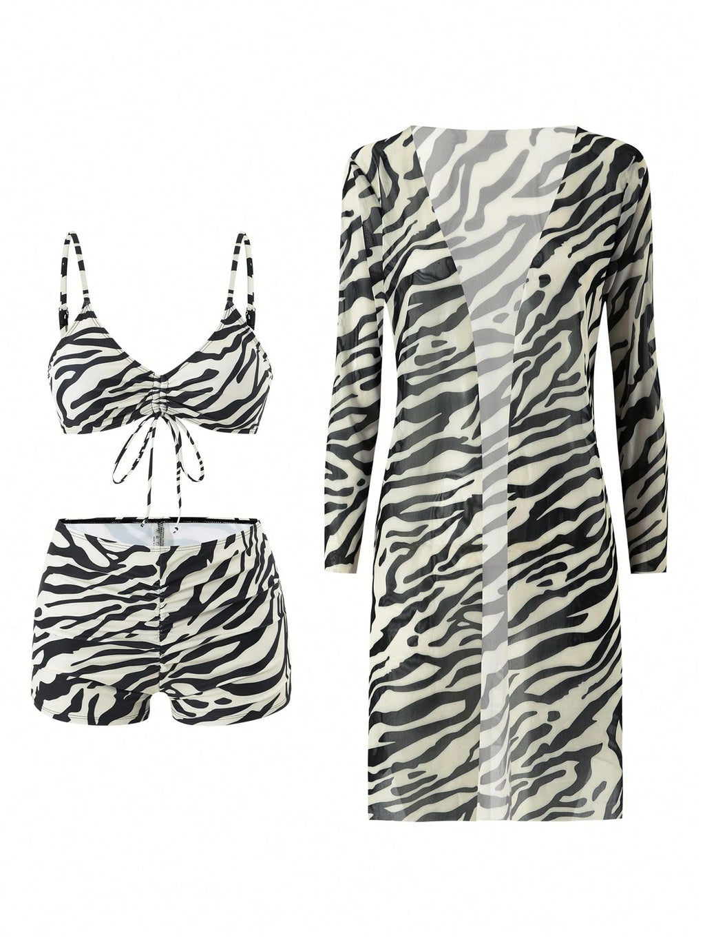 Swim Lushoire Summer Outfits For Women Summer Beach Floral Print Bikini Set With Kimono - image 16