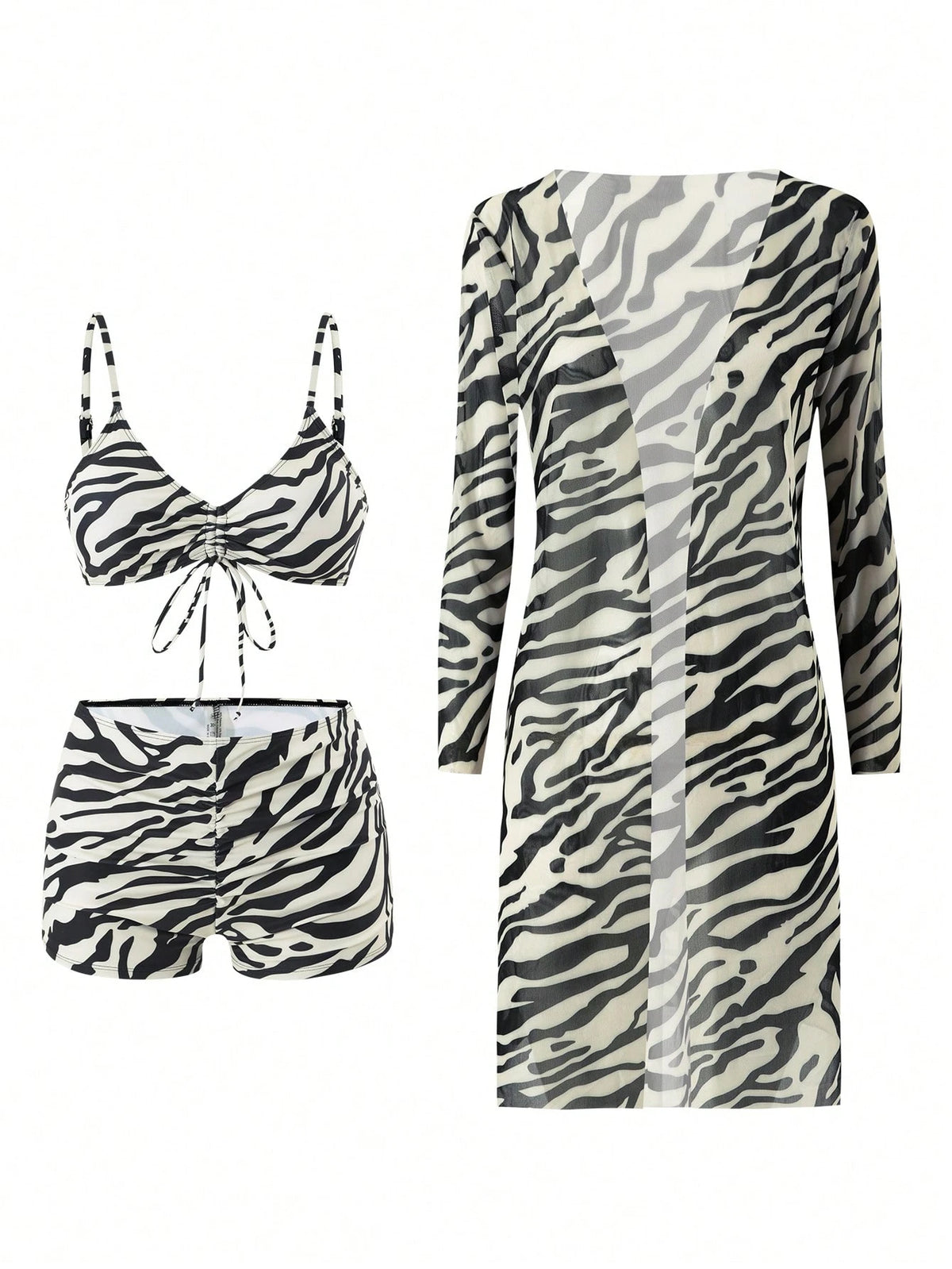 Swim Lushoire Summer Outfits For Women Summer Beach Floral Print Bikini Set With Kimono - image 16