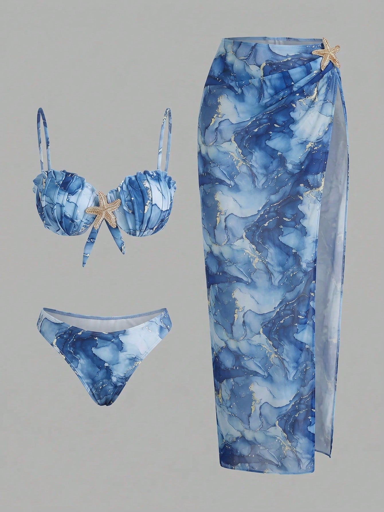 Swim Oasis Women's Bohemian Style Sexy Elegant Romantic Sun Pattern