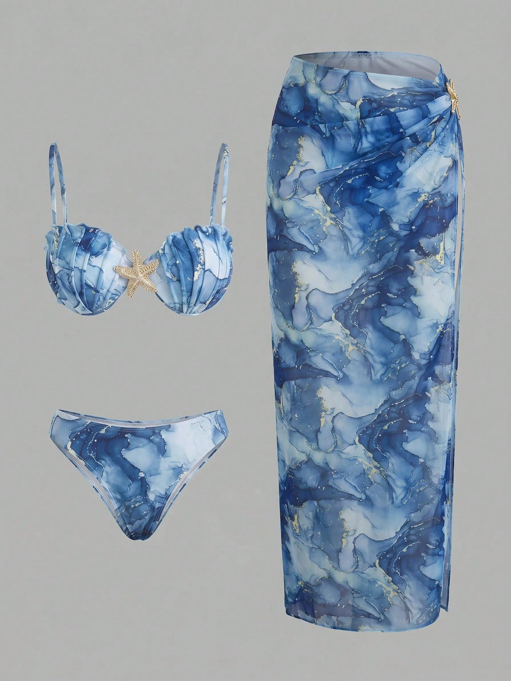 Swim Oasis Women's Bohemian Style Sexy Elegant Romantic Sun Pattern