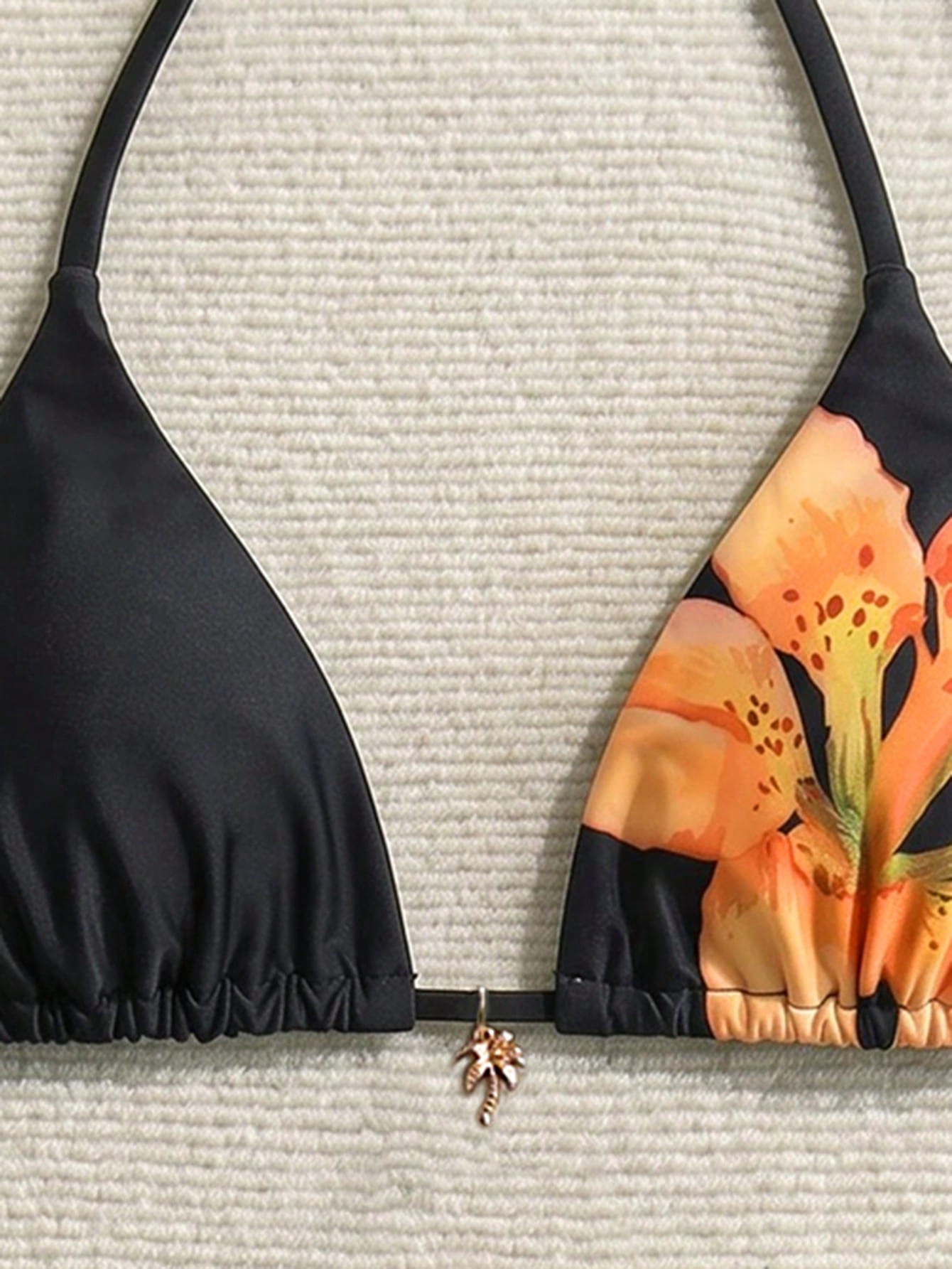 Swim Vcay Women's Summer Beach Palm Tree Print Halter Tie Sexy Bikini