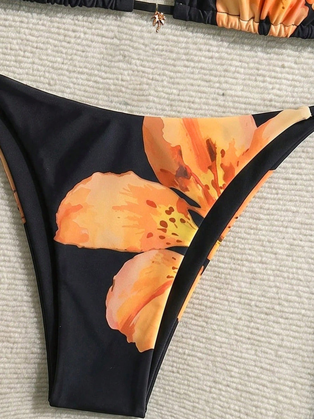 Swim Vcay Women's Summer Beach Palm Tree Print Halter Tie Sexy Bikini