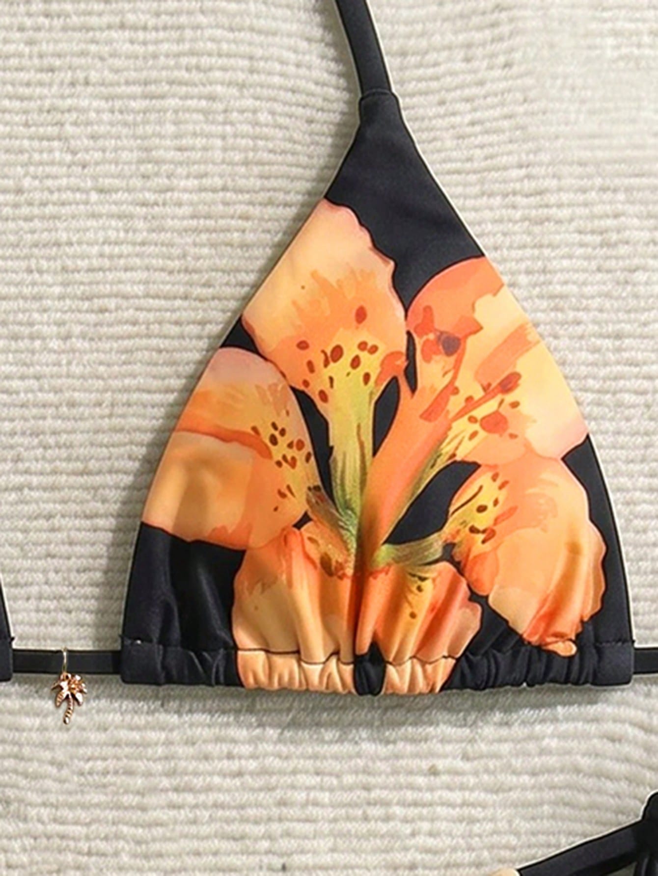 Swim Vcay Women's Summer Beach Palm Tree Print Halter Tie Sexy Bikini