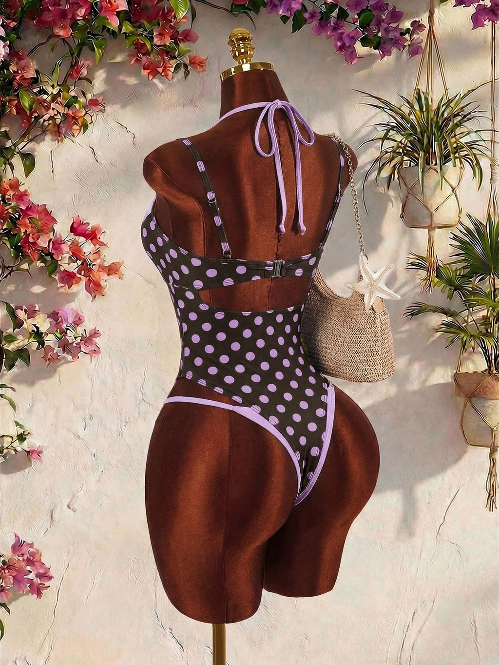 Amplova 1pc Women's Sexy Avant-Garde 2 In 1 Swimsuit, Contrasting Fuchsia And Yellow, Suitable For Beach - image 12