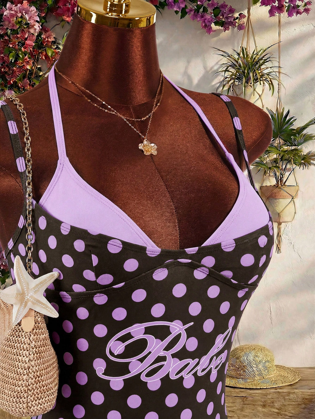Amplova 1pc Women's Sexy Avant-Garde 2 In 1 Swimsuit, Contrasting Fuchsia And Yellow, Suitable For Beach - image 13