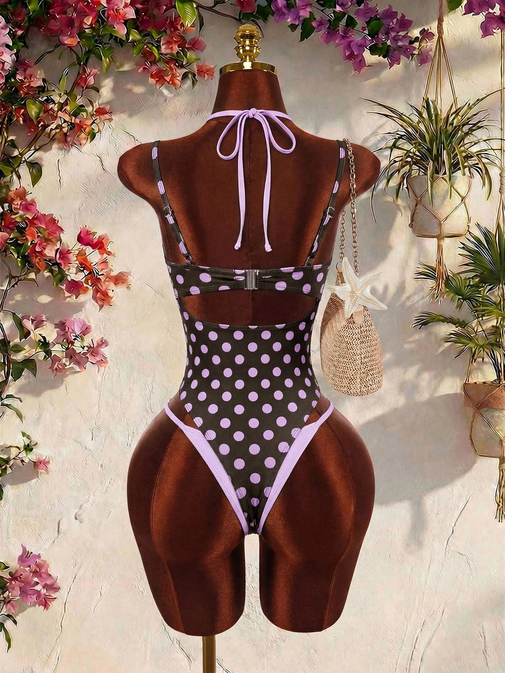 Amplova 1pc Women's Sexy Avant-Garde 2 In 1 Swimsuit, Contrasting Fuchsia And Yellow, Suitable For Beach - image 17