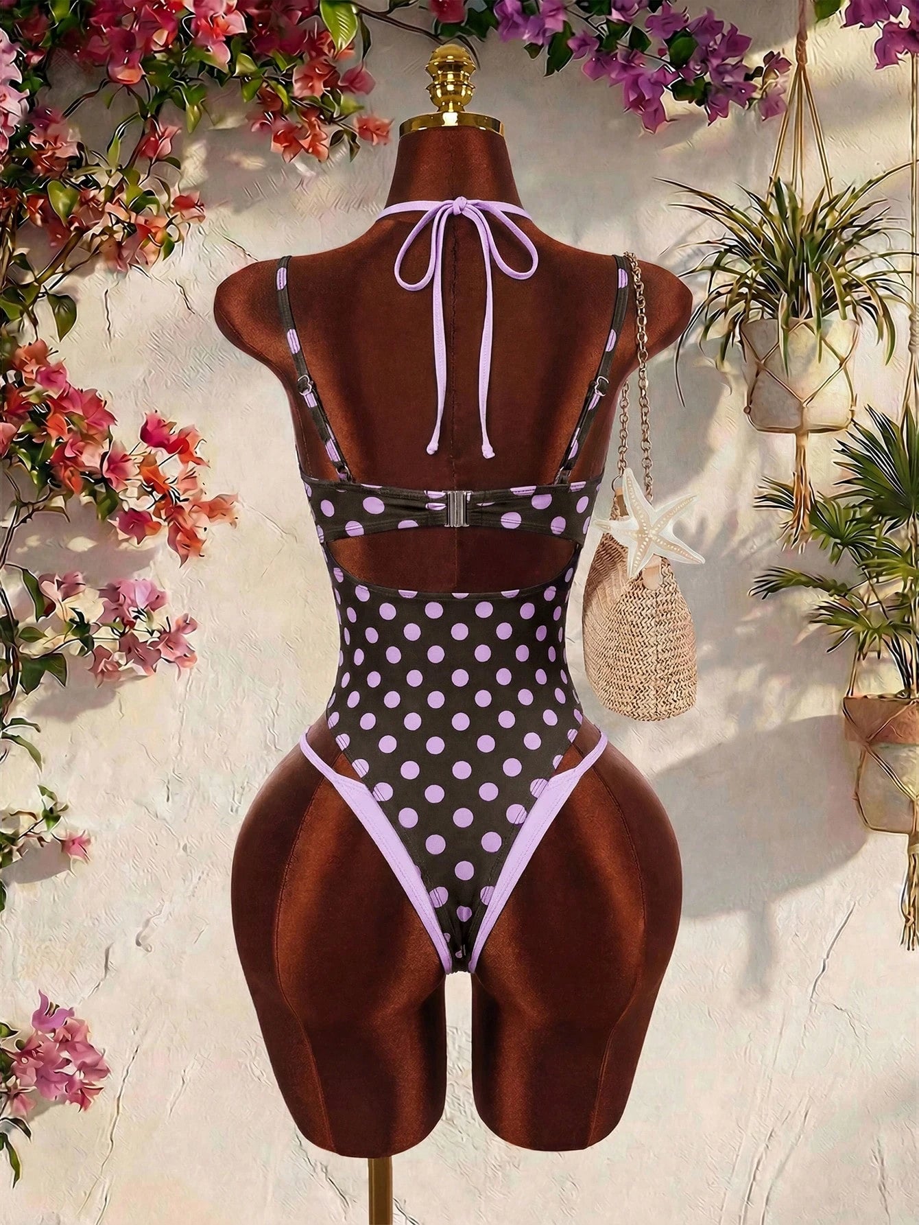 Amplova 1pc Women's Sexy Avant-Garde 2 In 1 Swimsuit, Contrasting Fuchsia And Yellow, Suitable For Beach - image 17