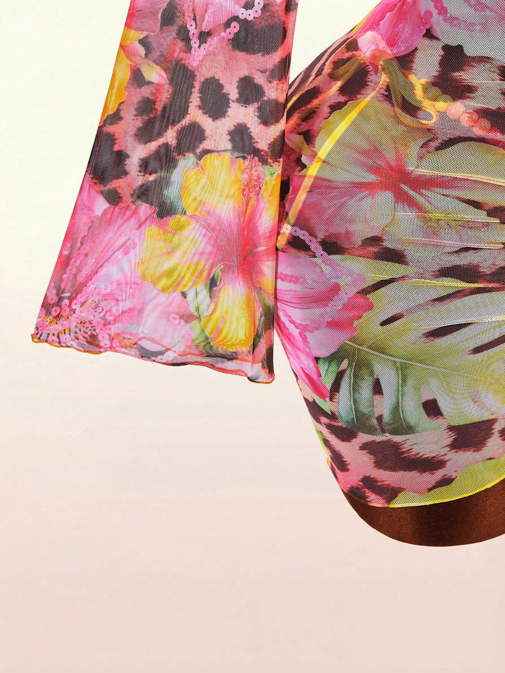 Amplova Women's Floral Swimsuit Set With Chest Detail, Sexy