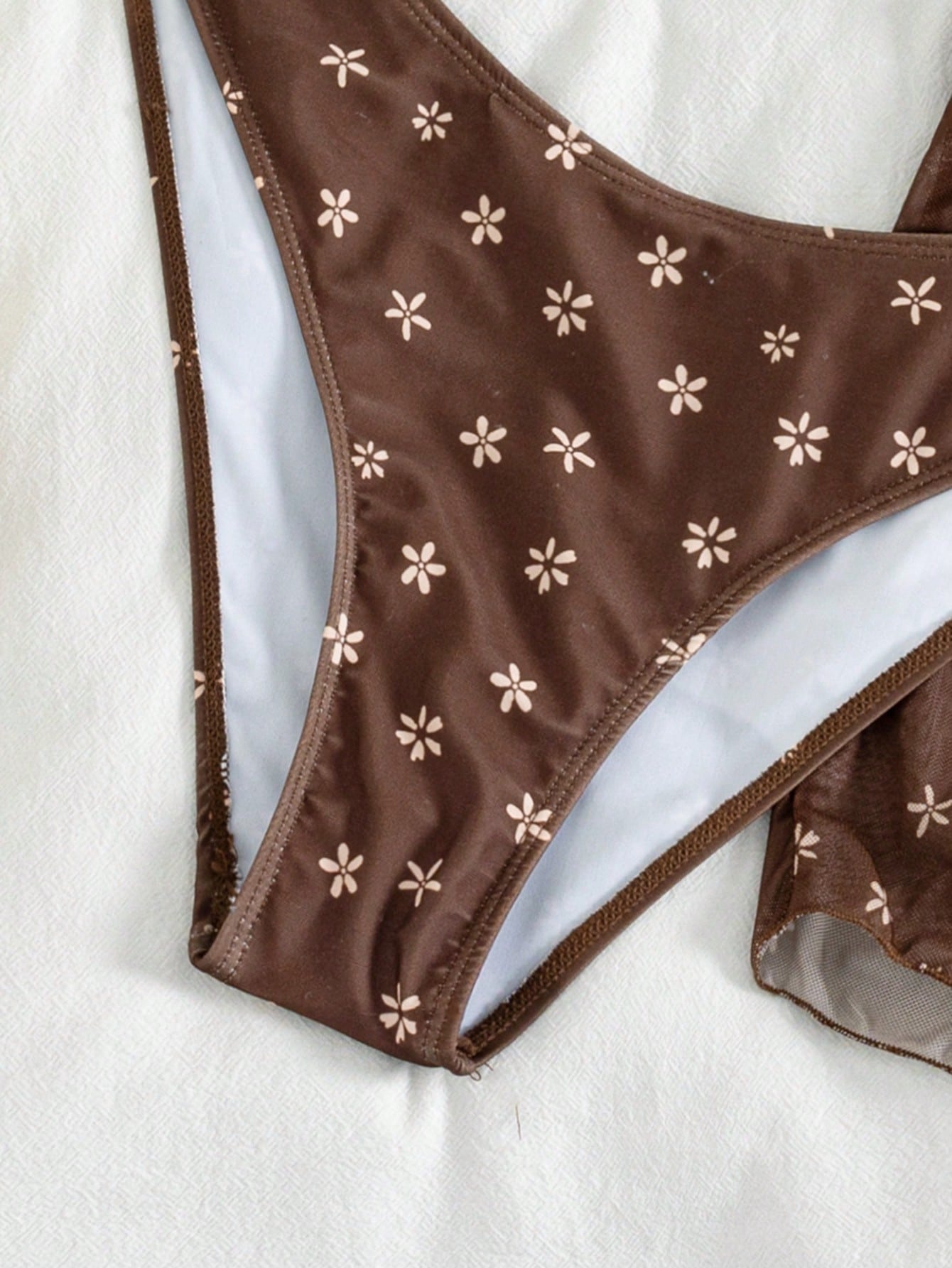 2026 Women's 3-Piece Floral Bikini Set - Triangle Top With Ruffle Hem