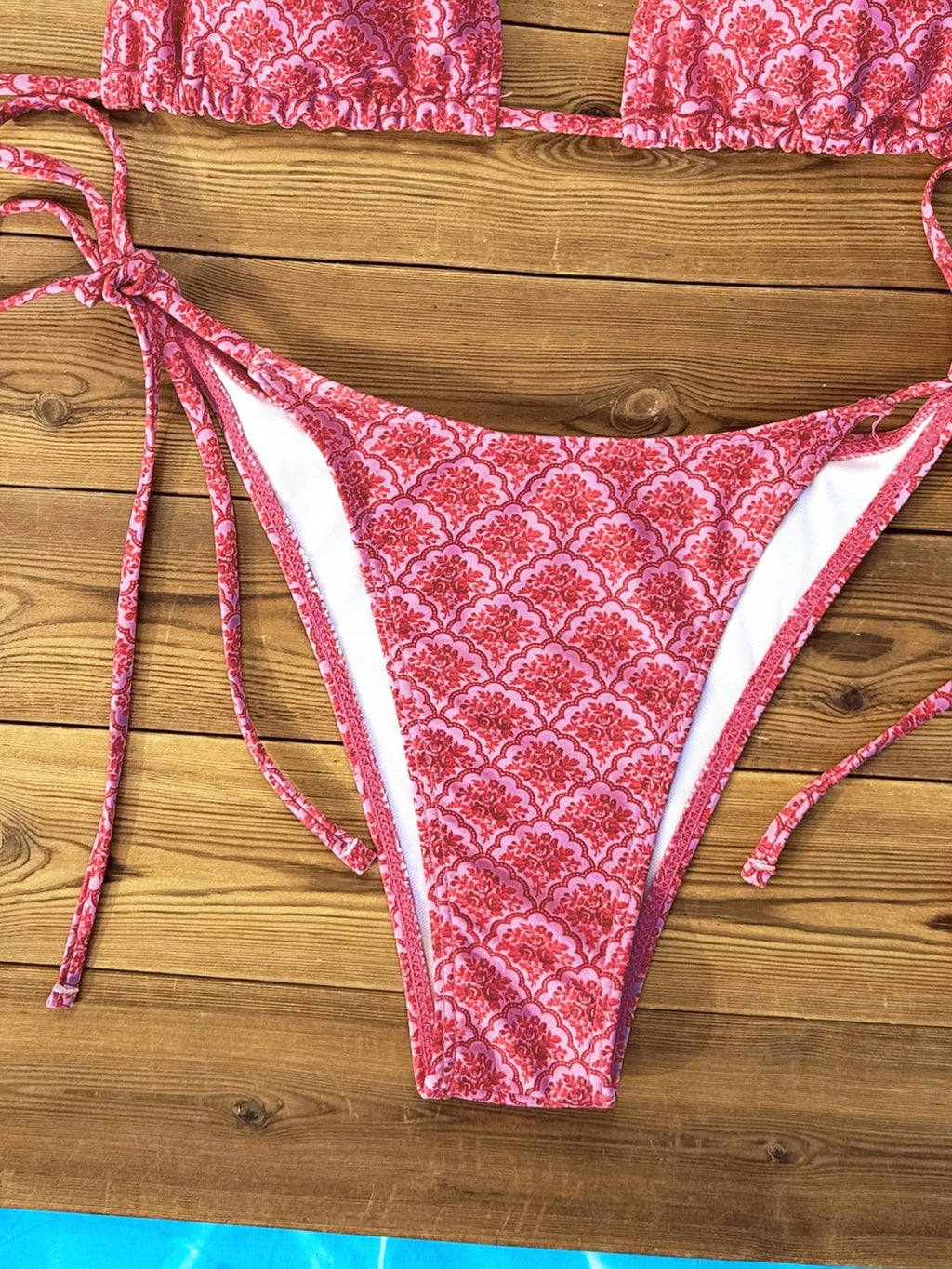 Swim Mod Summer Beach Women's Floral Printed Halter Neck Bikini Set