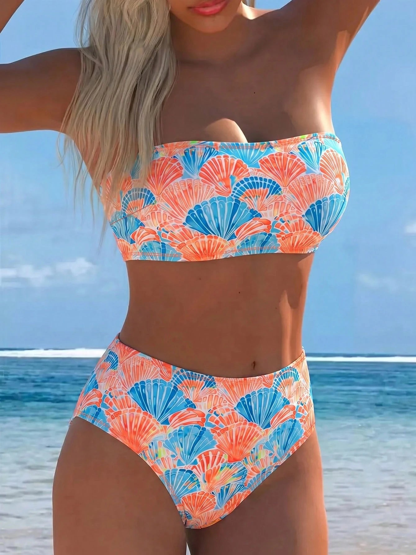 Swim Lushoire Women's Summer Vacation Beach Sexy Colorblock Plaid