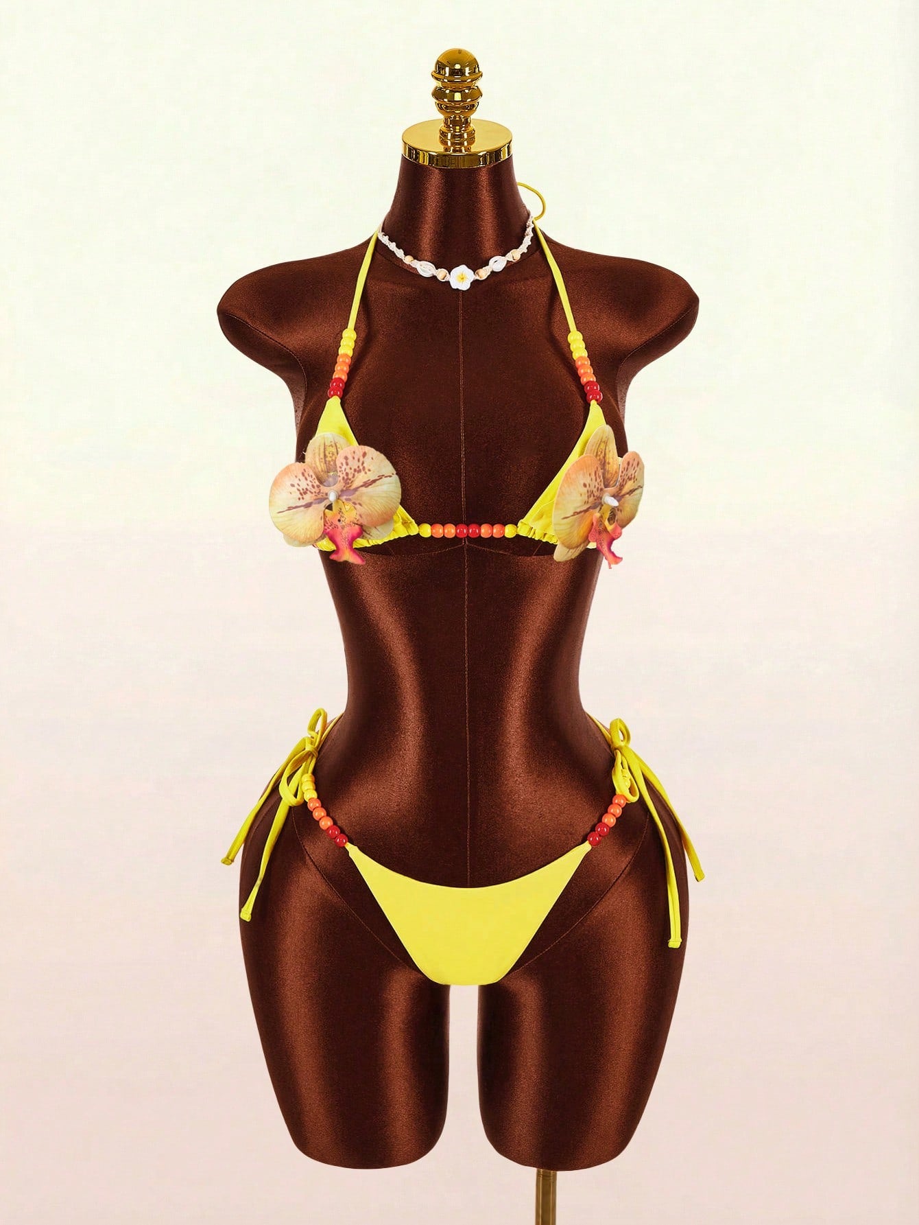 Amplova Women's Floral Swimsuit Set With Chest Detail, Sexy