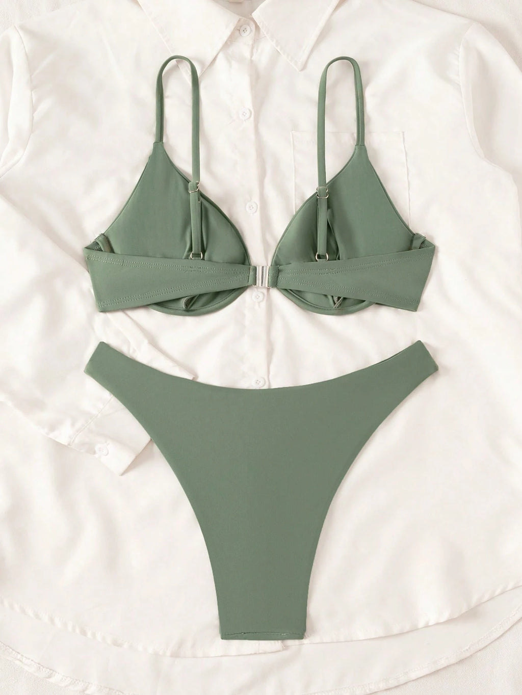 Swim Vcay New Spring/Summer Yellow Steel-Supported Bikini, Sexy