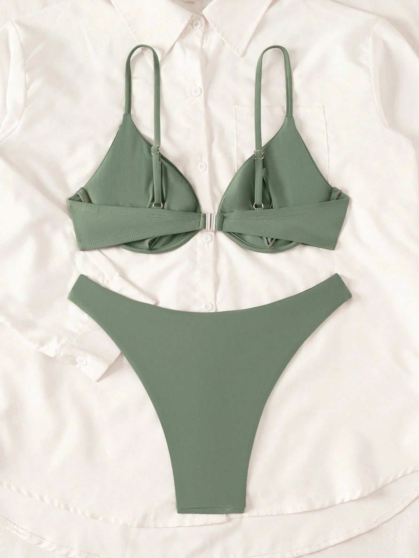Swim Vcay New Spring/Summer Yellow Steel-Supported Bikini, Sexy