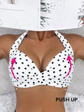 Voyashape Polka Dot Halter Neck Fashionable Summer Beach Bikini Top