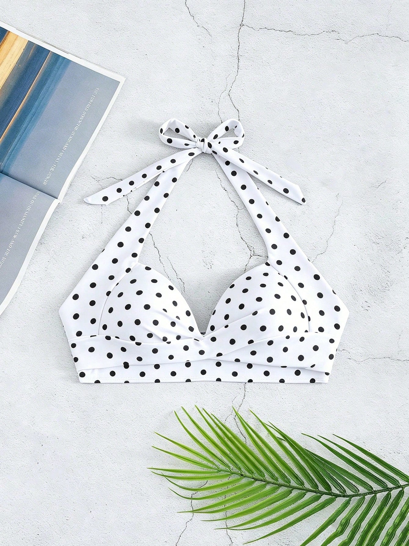 Voyashape Polka Dot Halter Neck Fashionable Summer Beach Bikini Top - image 5