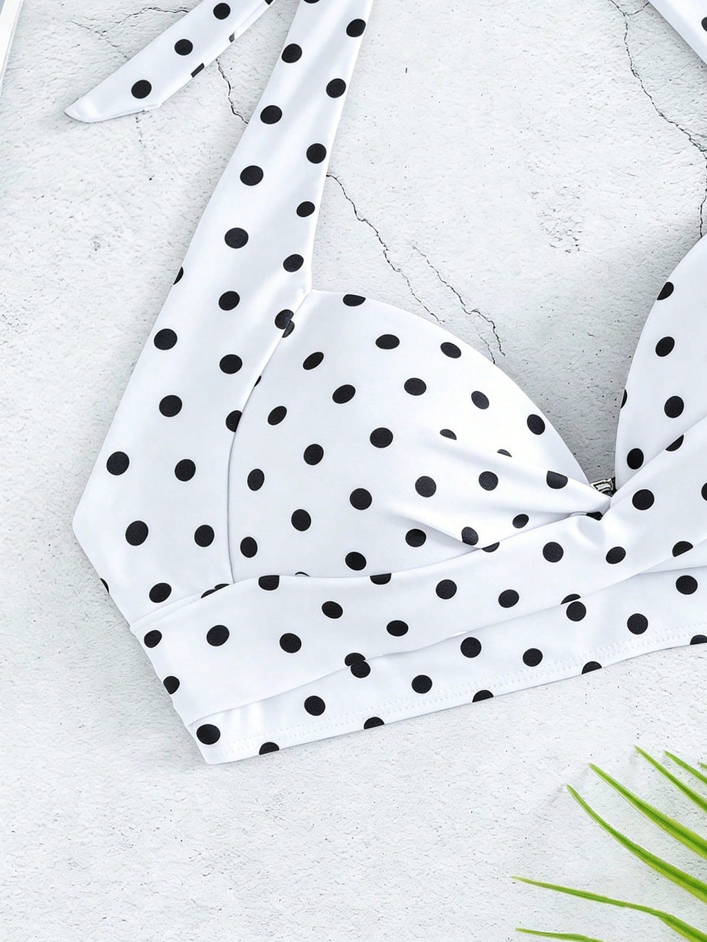 Voyashape Polka Dot Halter Neck Fashionable Summer Beach Bikini Top - image 6