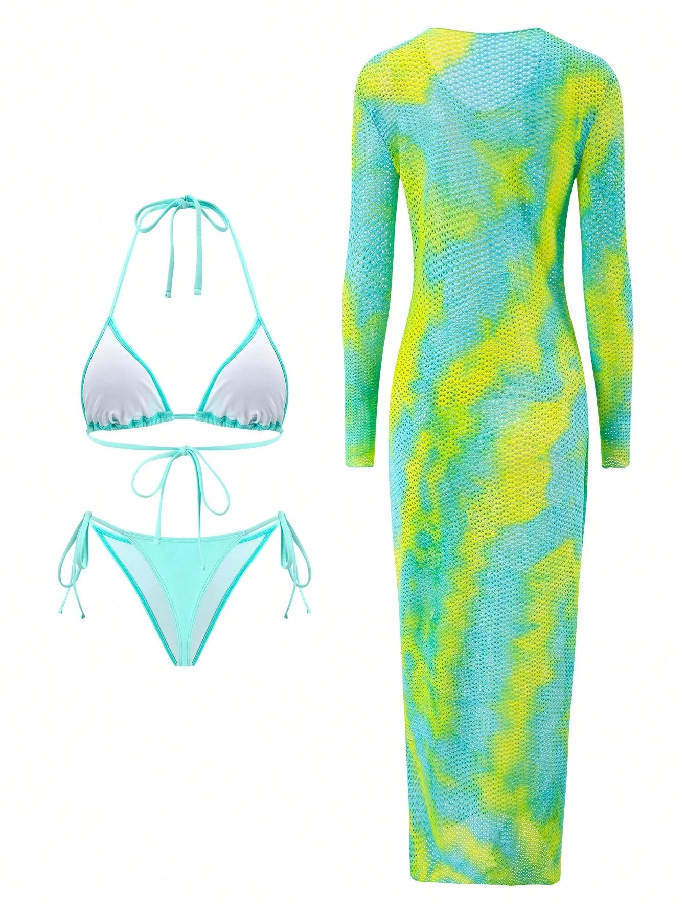 Sirith Tie-Dye Cover-Up Sexy Women's 3 PiecesSwimsuit Set - image 2