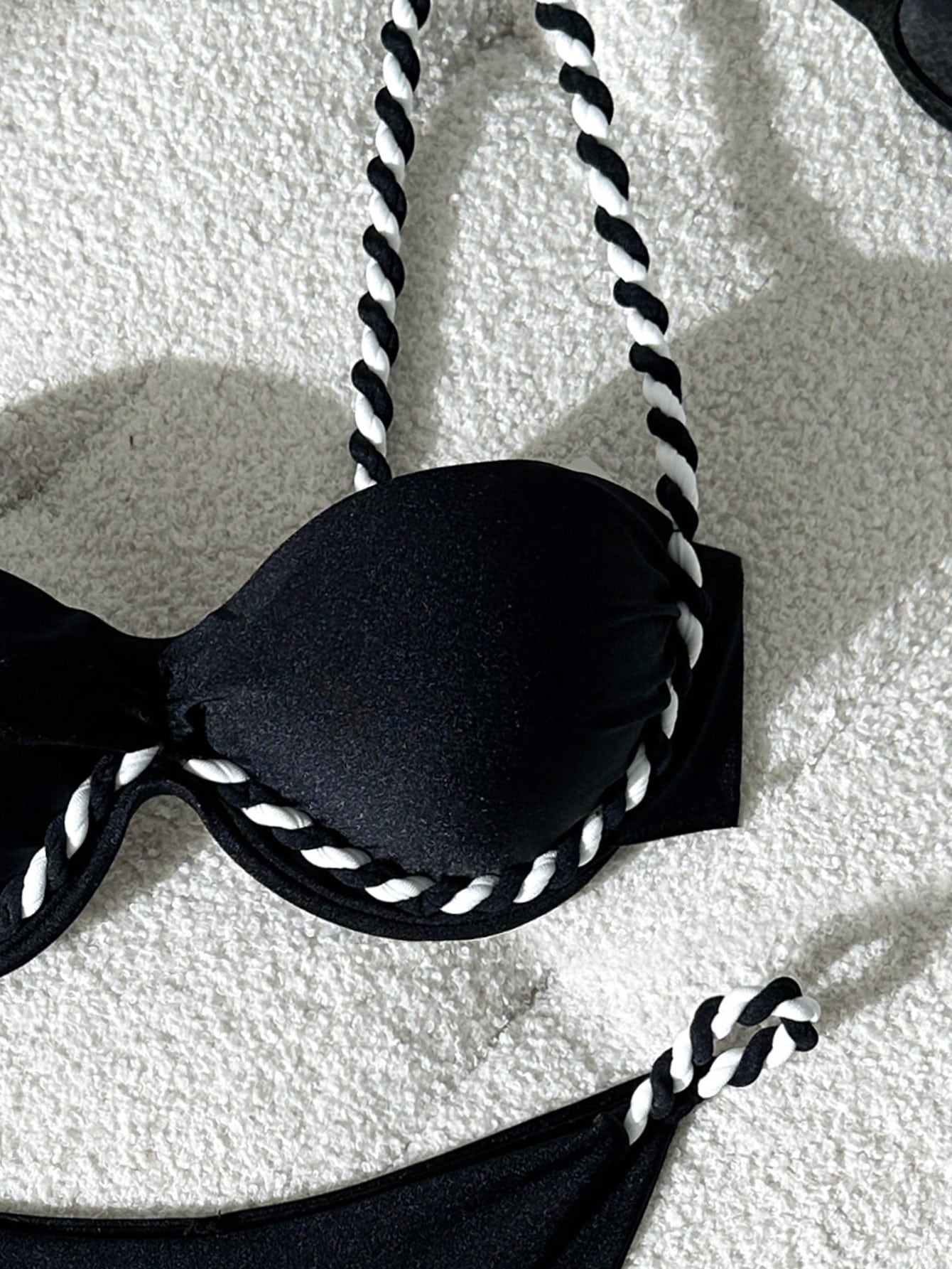 Swim Chiccia Women's Navy Blue Braided Strap Underwire Bikini