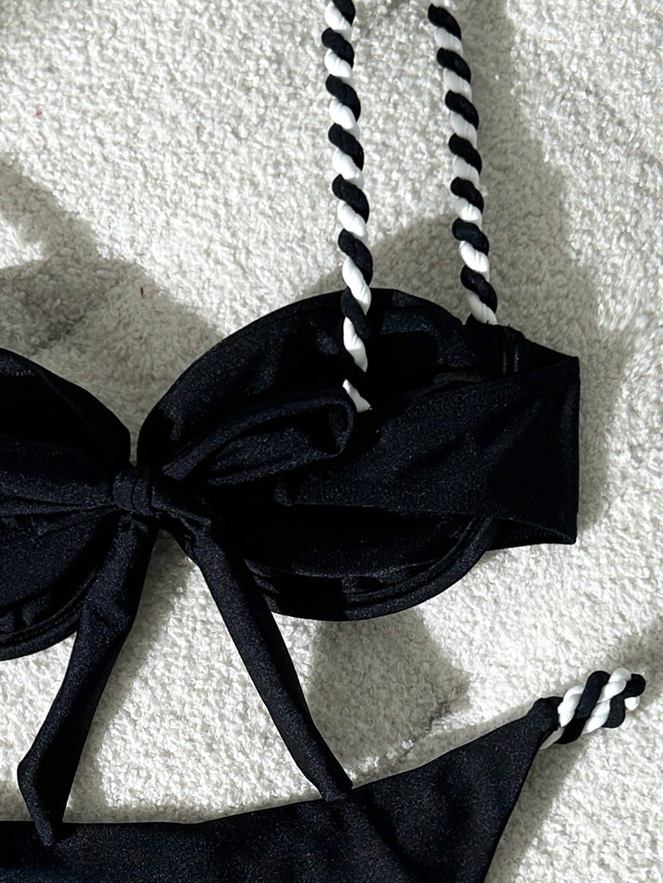 Swim Chiccia Women's Navy Blue Braided Strap Underwire Bikini