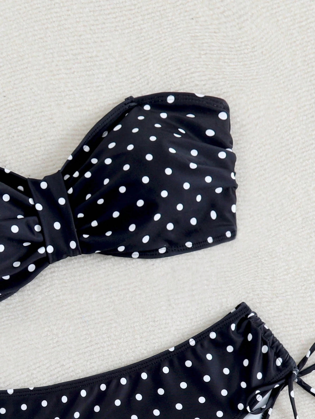 2026 Swim Women's New Polka Dot Print 2 Pieces Swimsuit Set, Suitable