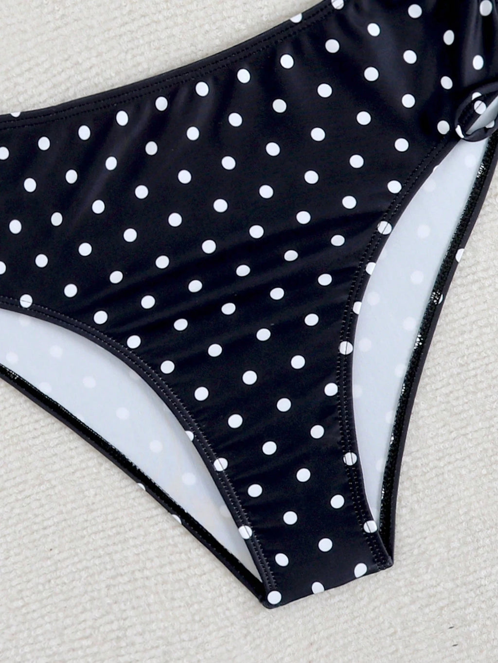 2026 Swim Women's New Polka Dot Print 2 Pieces Swimsuit Set, Suitable