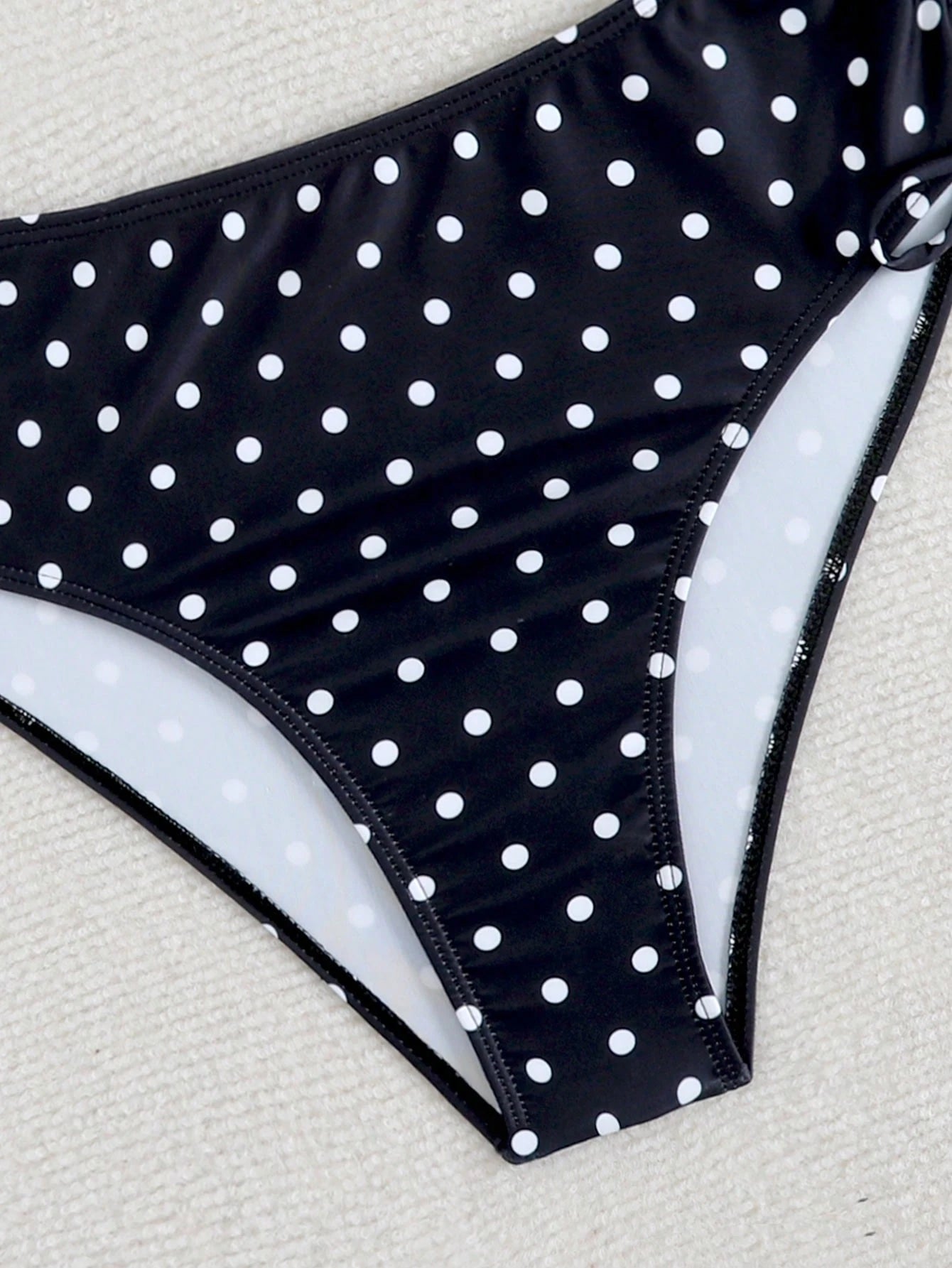 2026 Swim Women's New Polka Dot Print 2 Pieces Swimsuit Set, Suitable