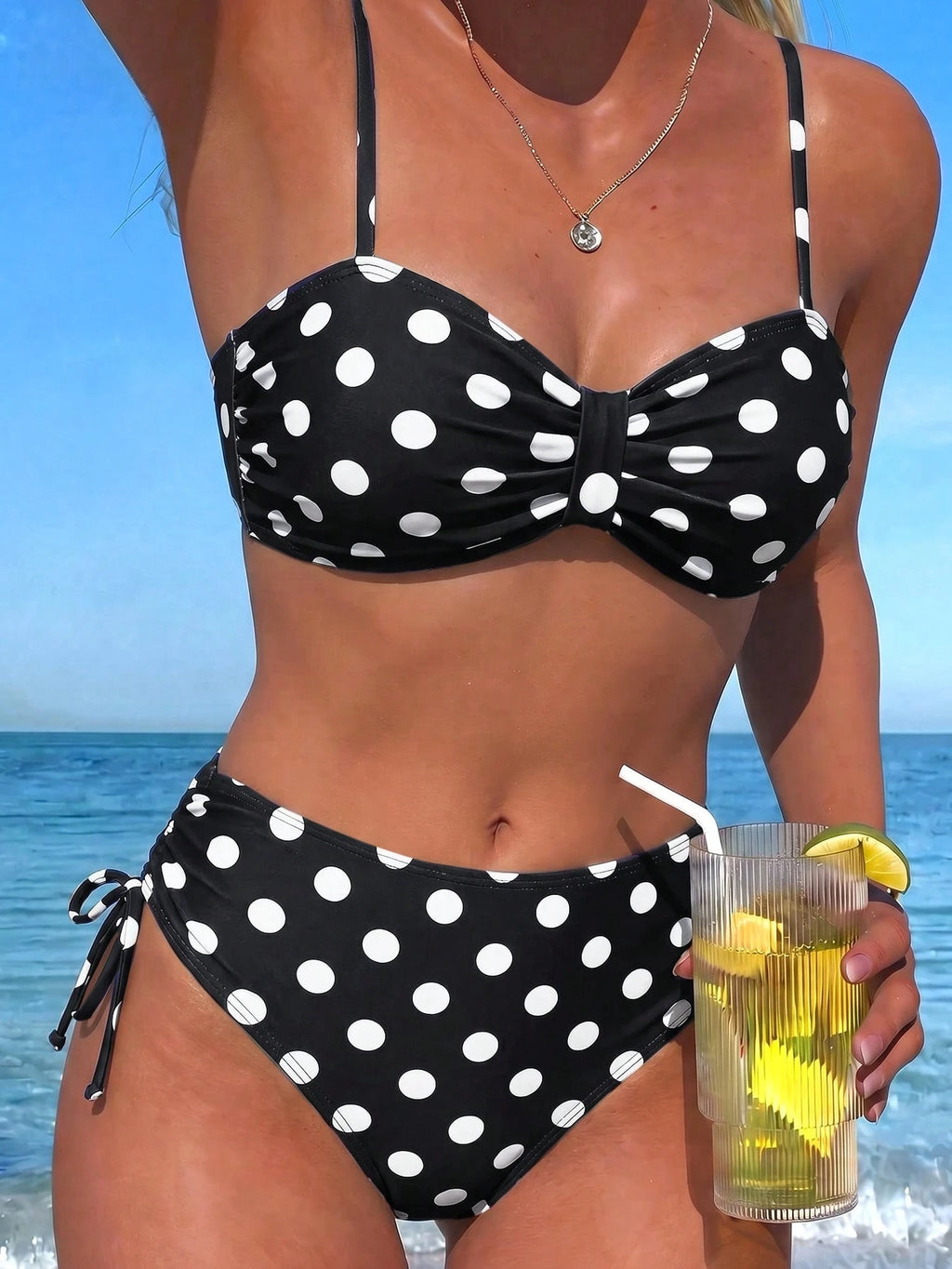 Swim Lushoire Swim Lushore Women Polka Dot High Waist Bikini 2 Pieces