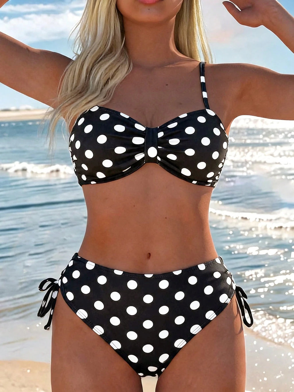 Swim Lushoire Swim Lushore Women Polka Dot High Waist Bikini 2 Pieces
