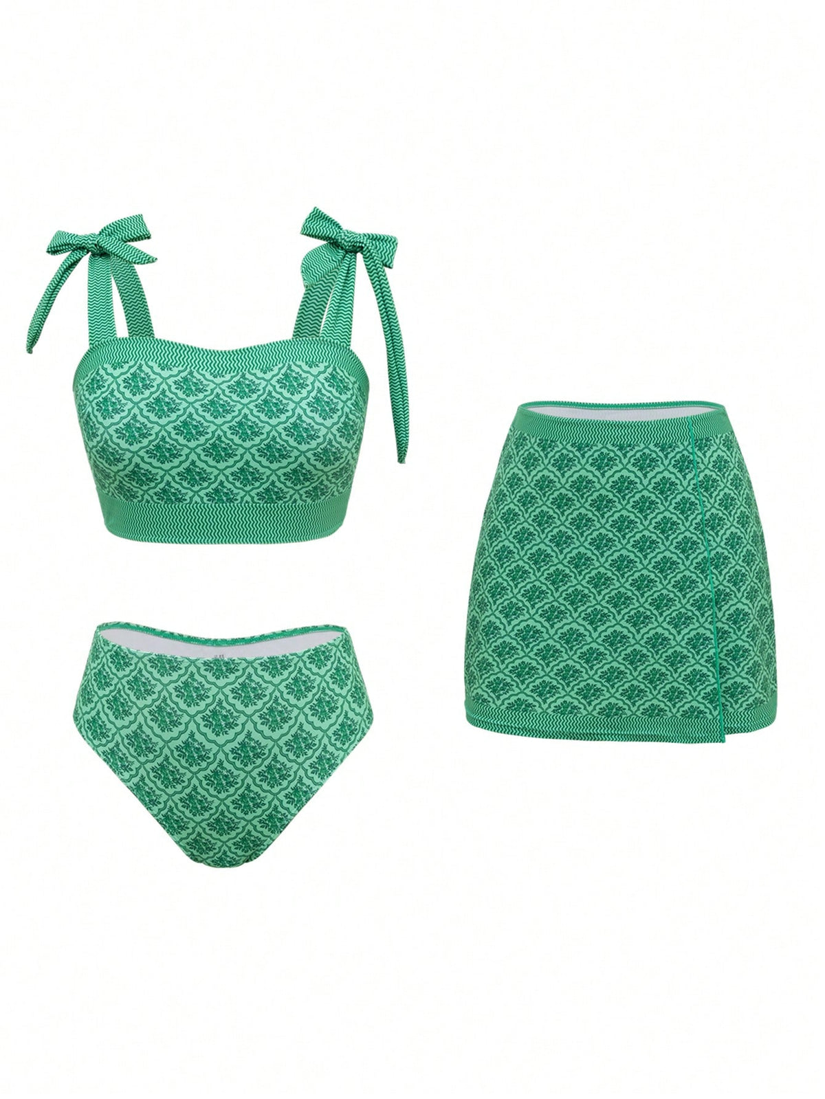 Swim Oasis Women's Summer Tight-Fitting Printed Vacation Sexy 3 PiecesSwimsuit Set - image 11