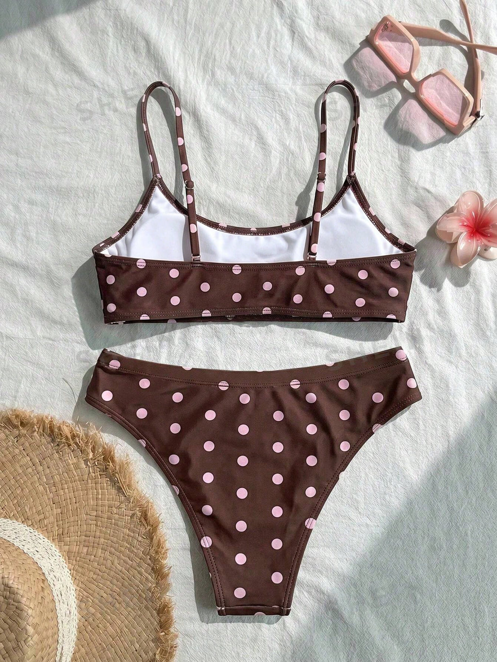 Swim Mod Women's Summer Beach Vacation Style Polka Dot Print