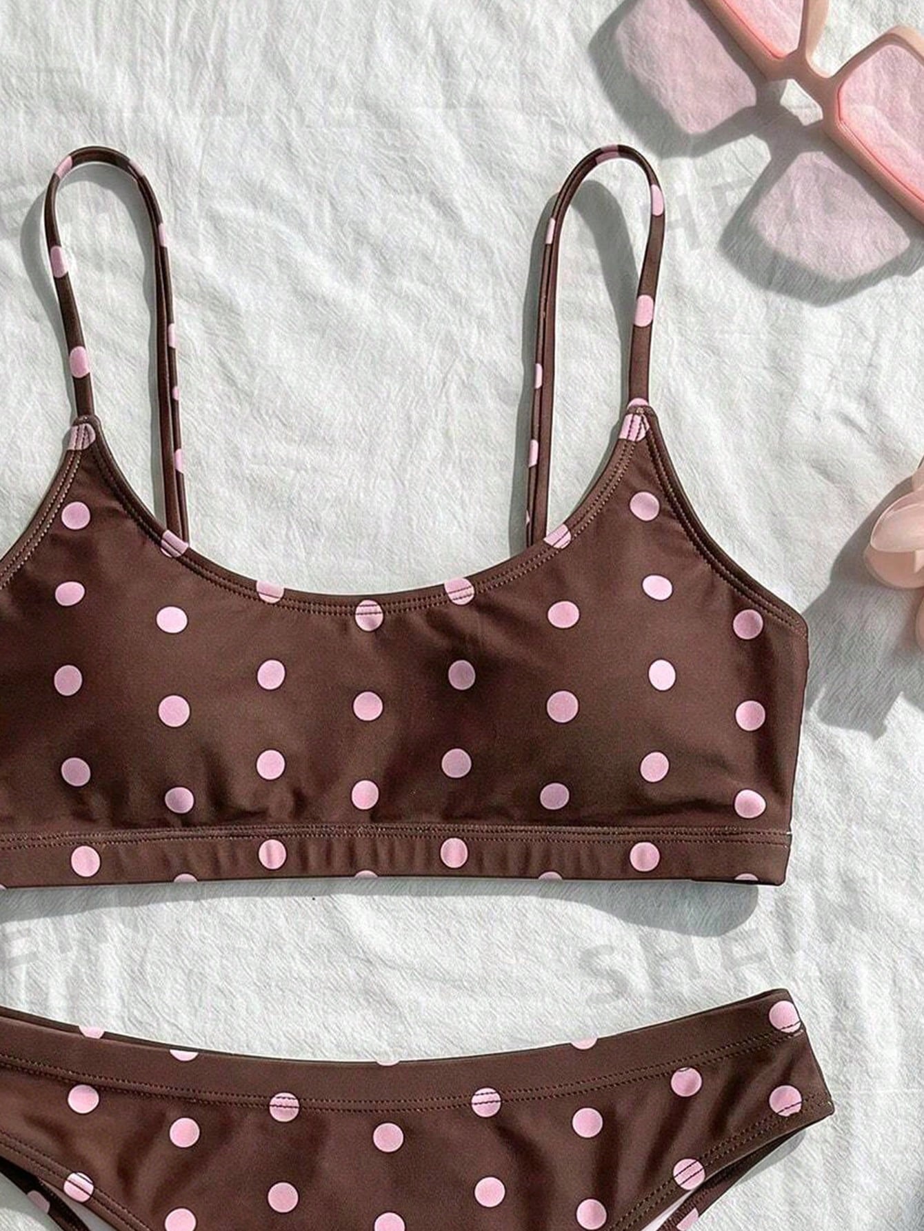 Swim Mod Women's Summer Beach Vacation Style Polka Dot Print