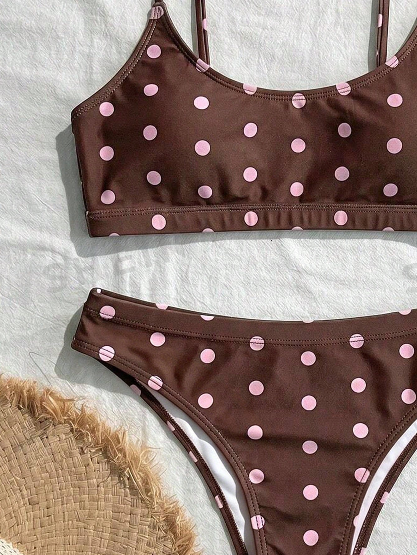 Swim Mod Women's Summer Beach Vacation Style Polka Dot Print