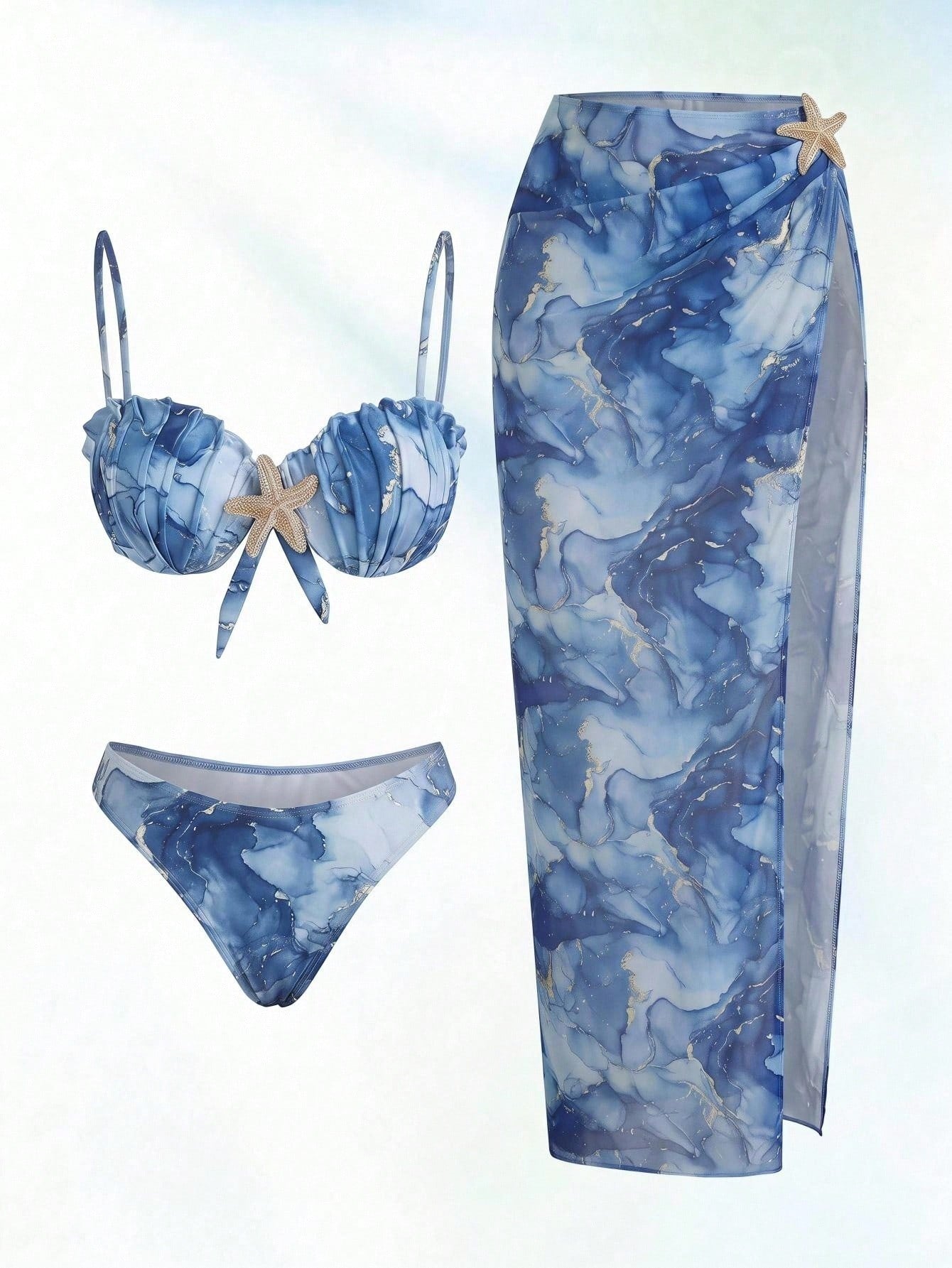 Swim Oasis Women's Bohemian Style Sexy Elegant Romantic Sun Pattern