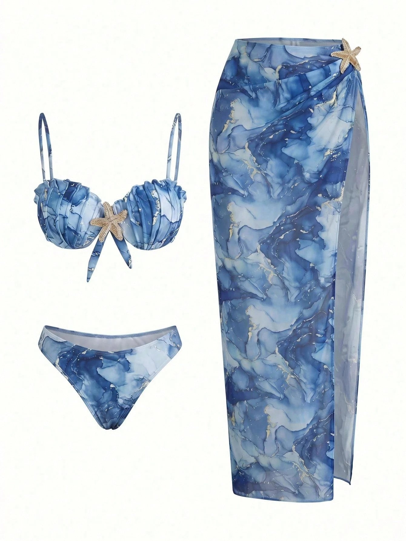 Swim Oasis Women's Bohemian Style Sexy Elegant Romantic Sun Pattern