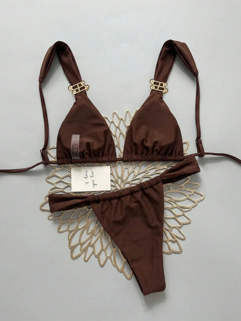 Swim Mod Women's Solid Color Bikini Set