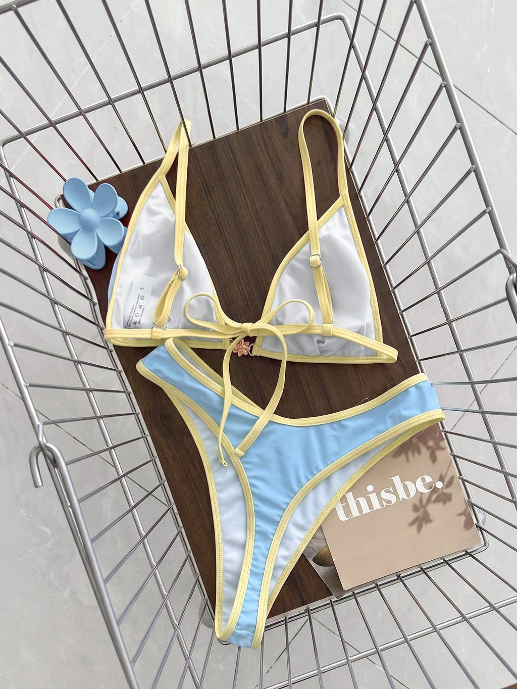 Swim Vcay 2 Pieces Swimwear: Random Print Halter Top With Spaghetti Straps And Side Tie Bottom Summer - image 17