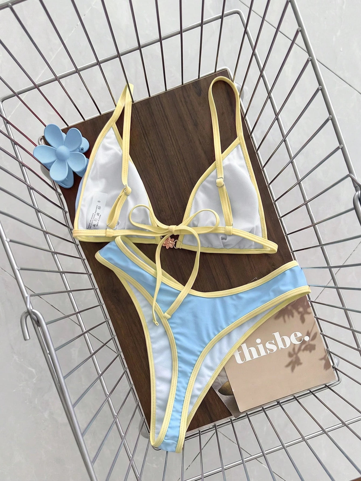 Swim Vcay 2 Pieces Swimwear: Random Print Halter Top With Spaghetti Straps And Side Tie Bottom Summer - image 17