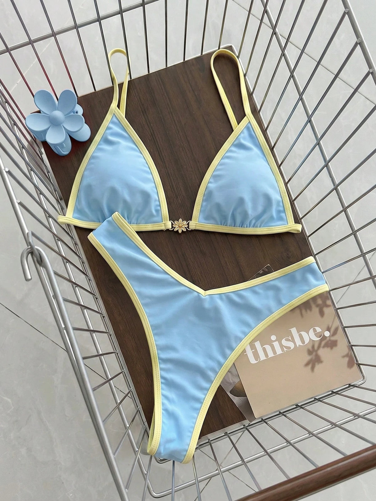 Swim Vcay 2 Pieces Swimwear: Random Print Halter Top With Spaghetti Straps And Side Tie Bottom Summer - image 19