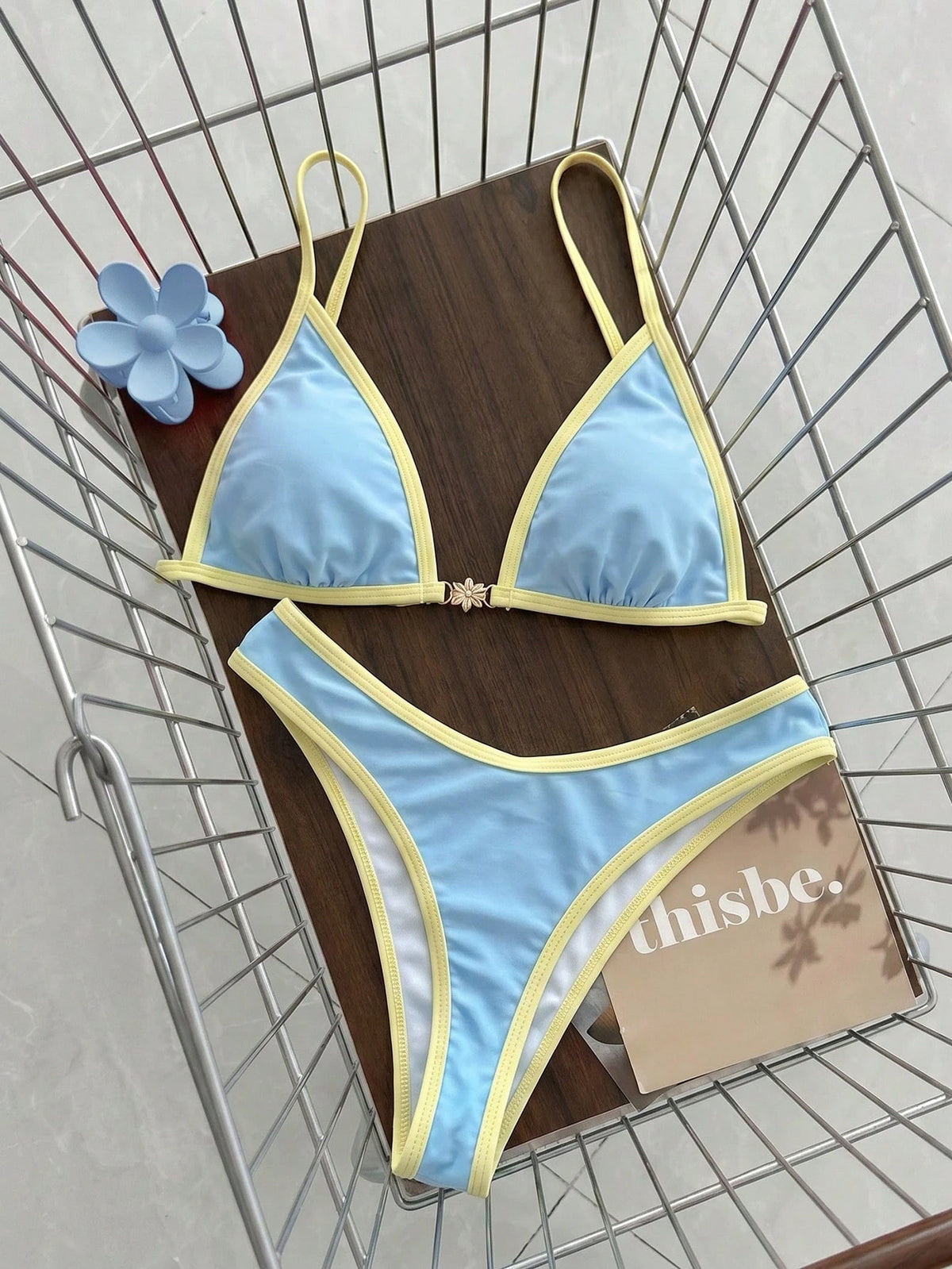 Swim Vcay 2 Pieces Swimwear: Random Print Halter Top With Spaghetti Straps And Side Tie Bottom Summer - image 20