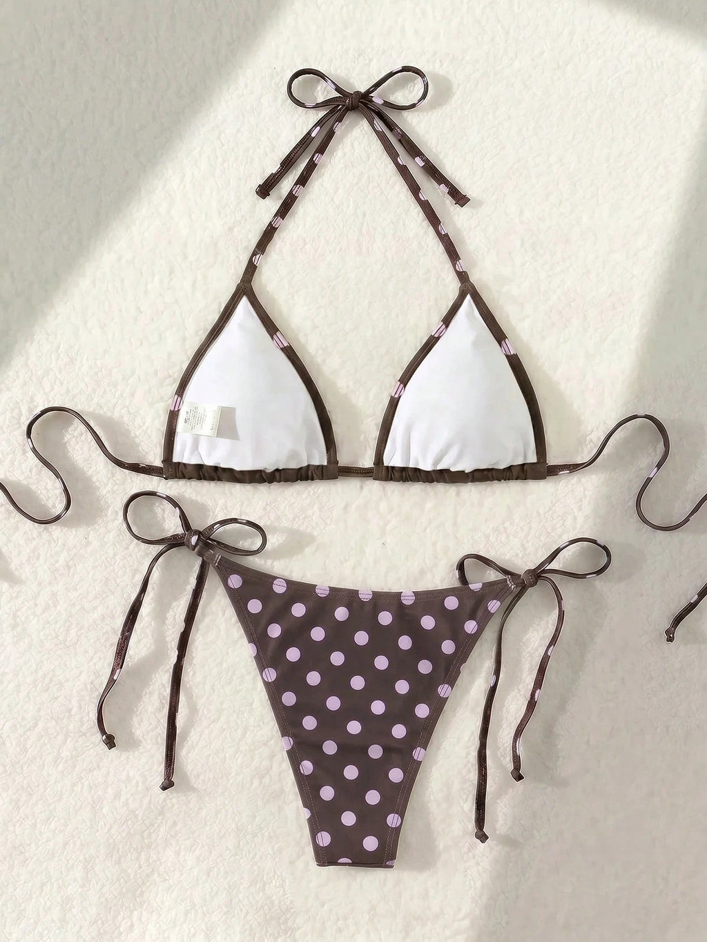 Swim Mod Sexy & Cute Lace Bow Accent Triangle Bikini For Bikini Party