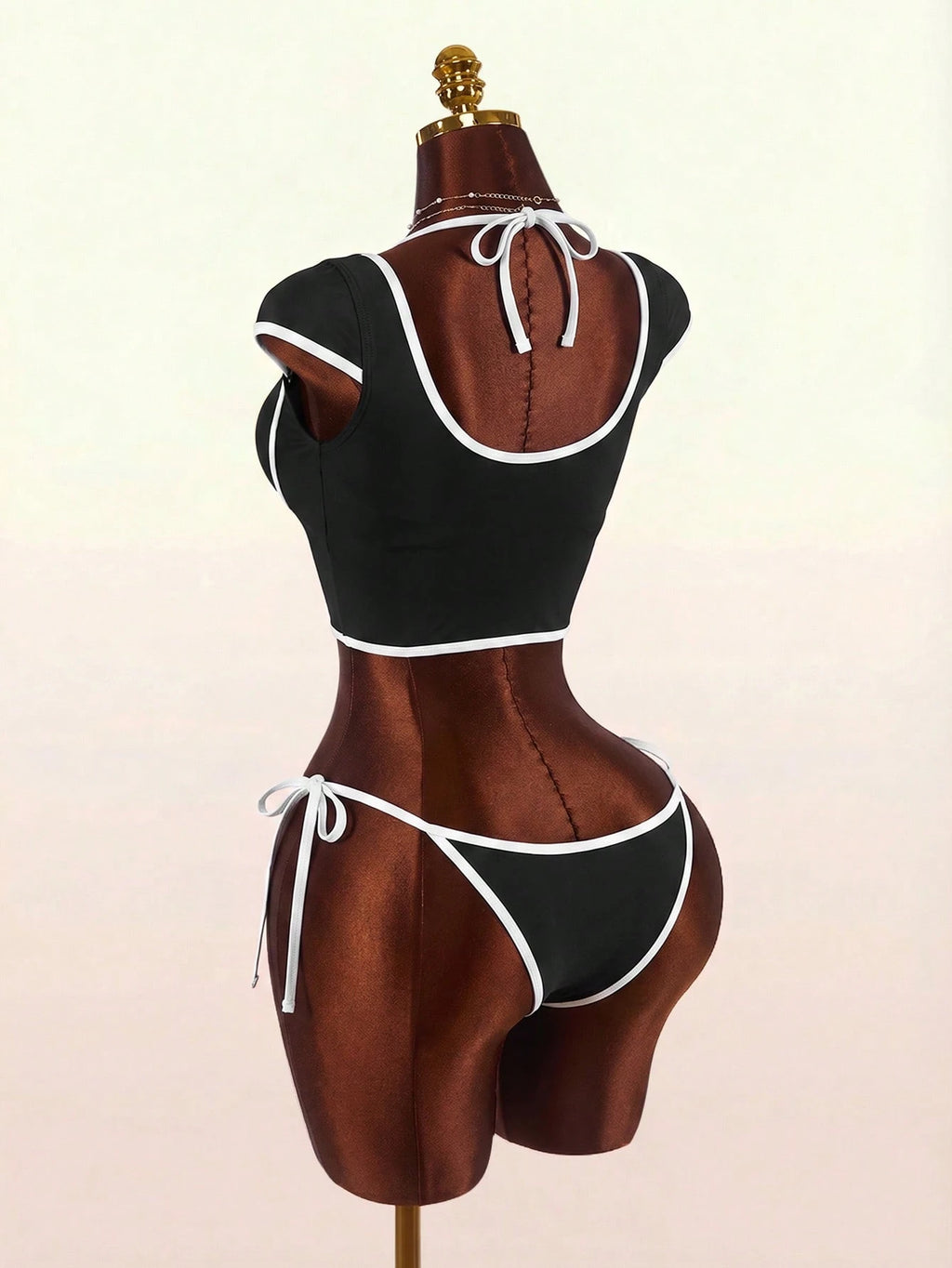 Amplova Women's Swimwear Set With Underwire Cups, Contrast Trim,